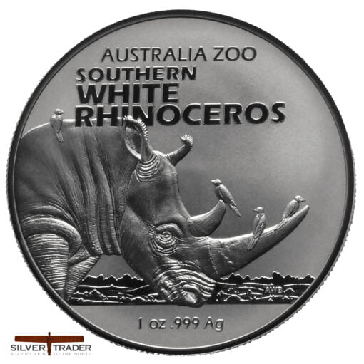 2023 White Rhinoceros Australia Zoo Ram 1oz Silver Bullion Coin