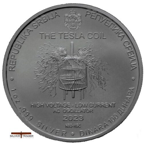 2023 Nikola Tesla Tesla Coil 1oz Silver Bullion Coin