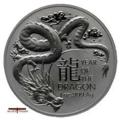 2024 Australian Ram Lunar Dragon 1oz Silver Bullion Coin