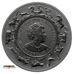 2024 Australian Ram Lunar Dragon 1oz Silver Bullion Coin