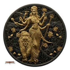 2025 Durga Hindu Goddess Dark Gilded 1oz Silver Bullion Proof