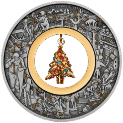 2025 Santa's Workshop Antique Finish 2oz Silver Bullion Proof