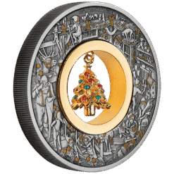 Alternative view of 2025 Santa's Workshop Antique Finish 2oz Silver Bullion Proof