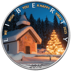 2025 Silent Night Coloured American Eagle Silver Bullion Coin