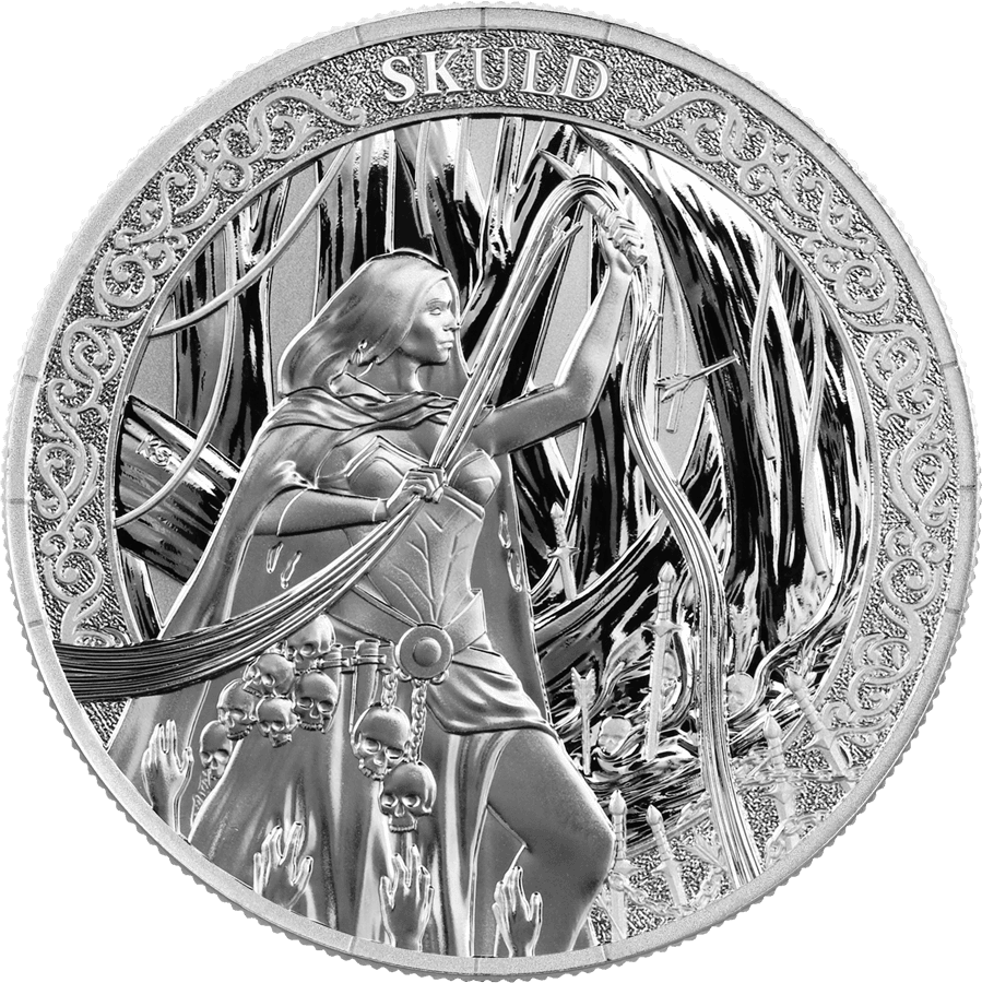 2026 Skuld The Norns Ancient Seeresses 1oz Silver Bullion Round - Image 3