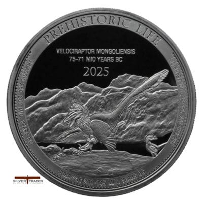2025 Velociraptor Prehistoric Life Congo 1oz Silver Bullion Coin