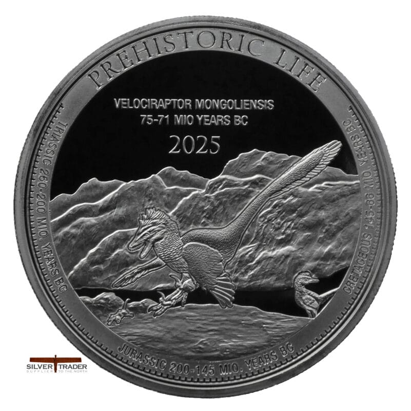 2025 Velociraptor Prehistoric Life Congo 1oz Silver Bullion Coin