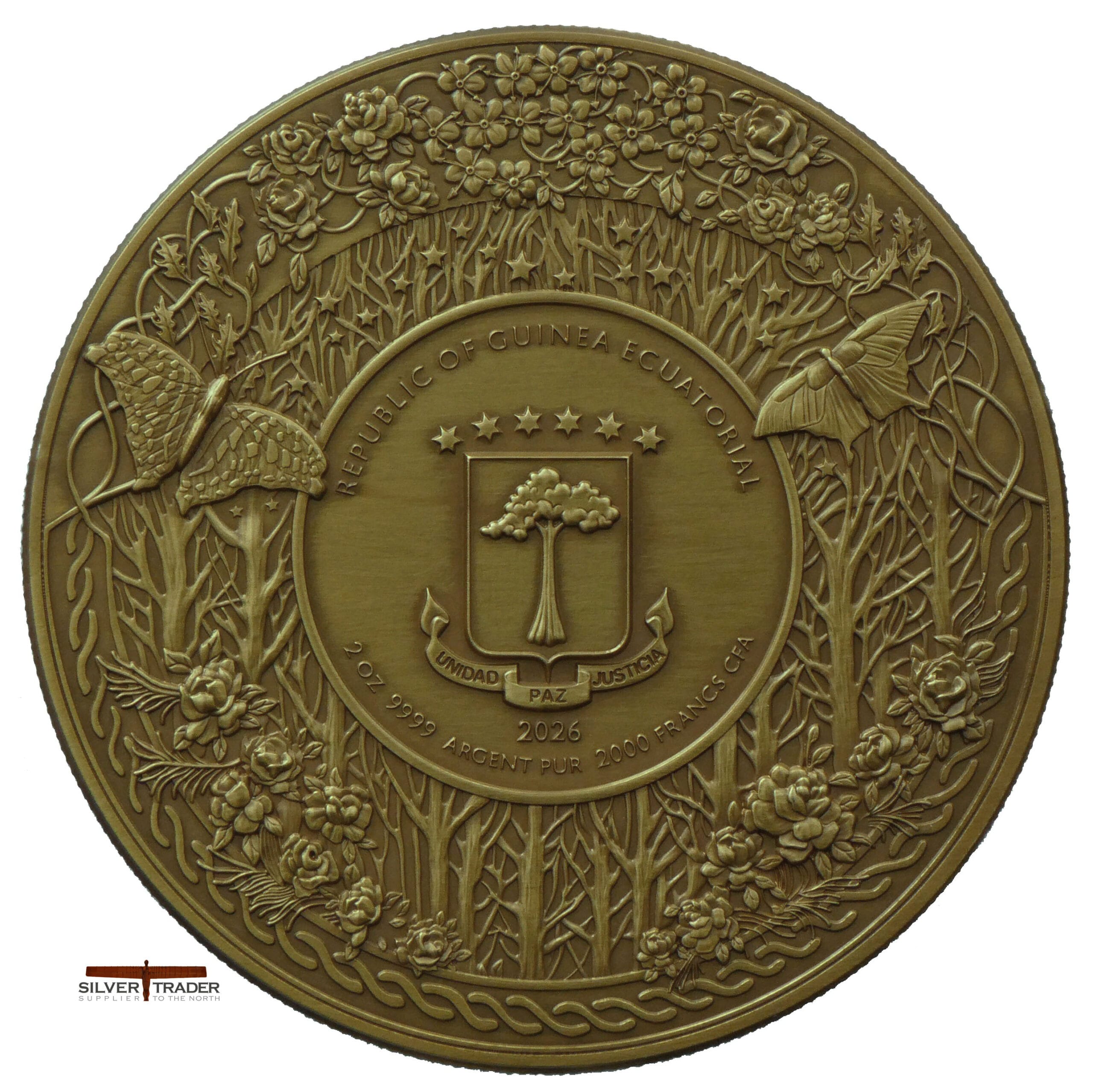 2026 Freyja Antique Gold Finish UHR 2oz Silver Bullion Proof
