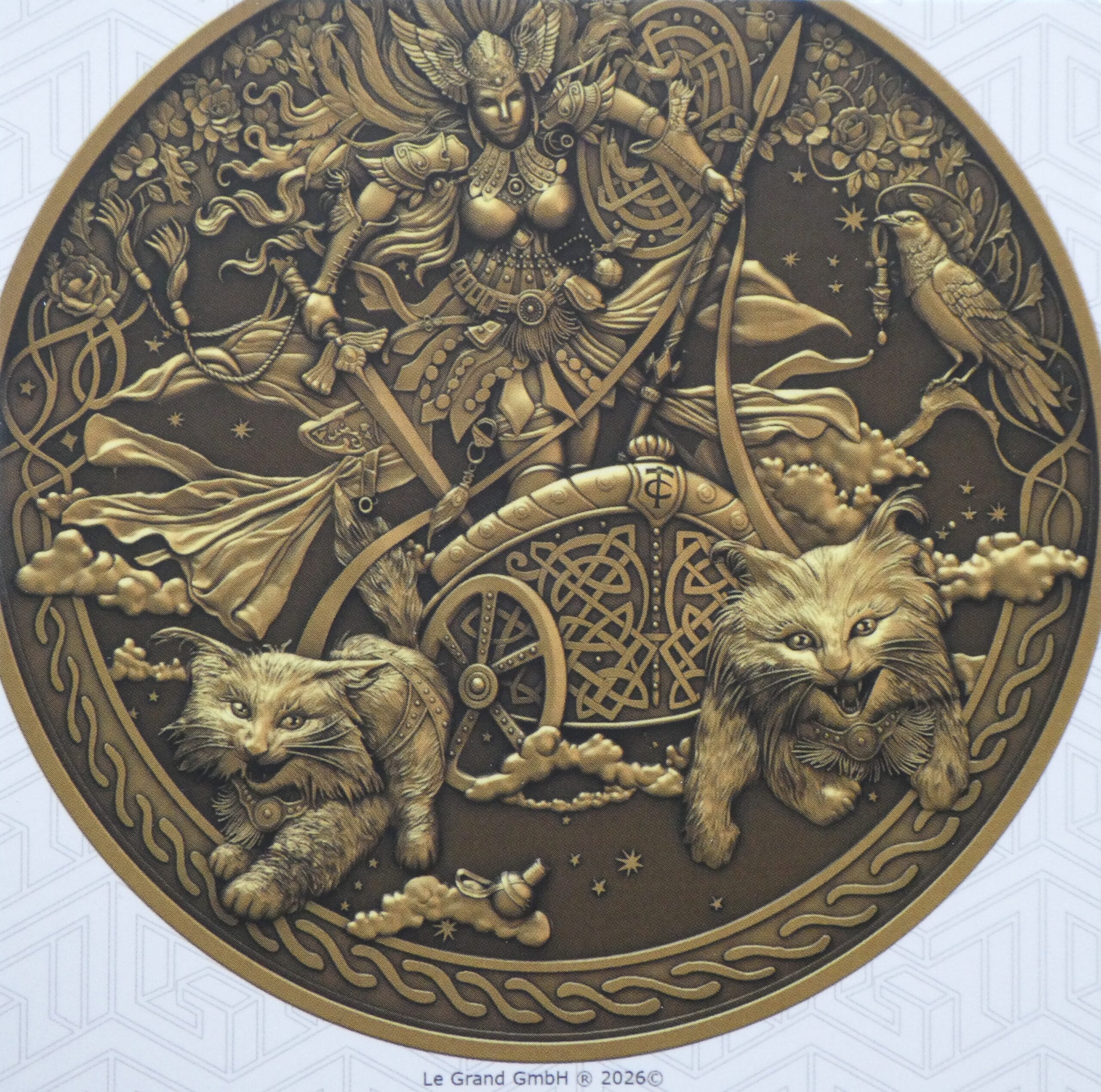 2026 Freyja Antique Gold Finish UHR 2oz Silver Bullion Proof - Image 4