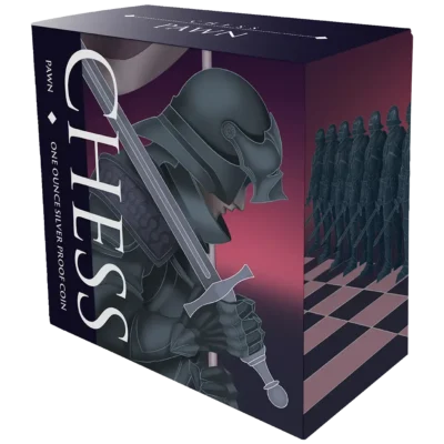 2026 Chess Pawn Niue Black 1oz Silver Bullion Proof
