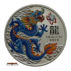 2024 Australian Blue Lunar Dragon 1/2 oz Silver Bullion Coin