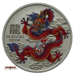 2024 Australian Red Lunar Dragon 1/2 oz Silver Bullion Coin