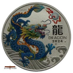2024 Australian Teal Lunar Dragon 1/2 oz Silver Bullion Coin