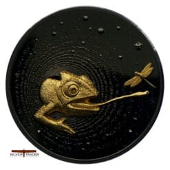 2025 Chameleon Dark Gold Gilded Herpeton 1oz Silver Bullion Proof