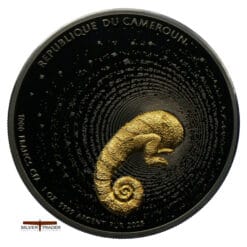 Alternative view of 2025 Chameleon Dark Gold Gilded Herpeton 1oz Silver Bullion Proof