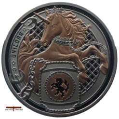 2026 Unicorn Heraldic Beasts Rose Gold 1oz Silver Bullion Proof