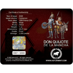2026 Don Quijote De La Mancha 1oz silver Bullion Proof - Image 3
