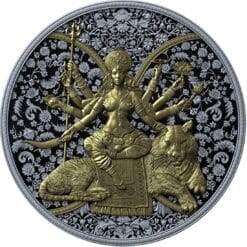 2026 Durga Hindu Goddess Dark Gilded 1oz Silver Bullion Proof - Image 3