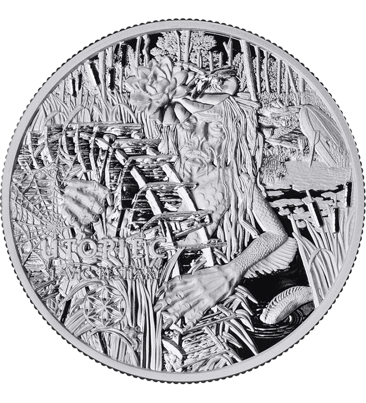 2026 Utopiec Water Spirit 2oz Slavic Bestiary Silver Bullion Coin - Image 3