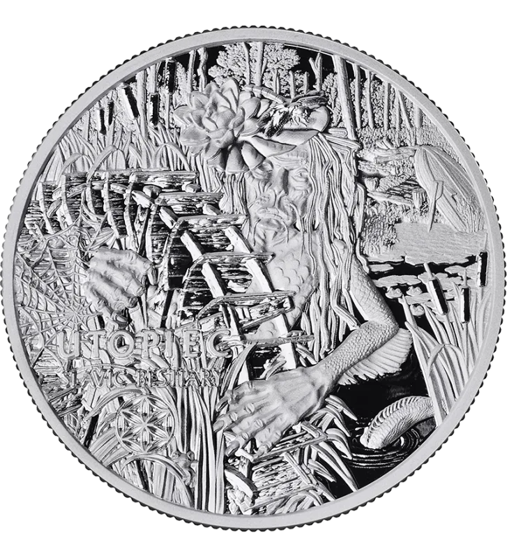 2026 Utopiec Water Spirit 2oz Slavic Bestiary Silver Bullion Coin - Image 3