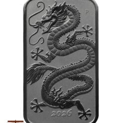 2026 Australian Rectangular Dragon 1oz Silver Bullion Bar