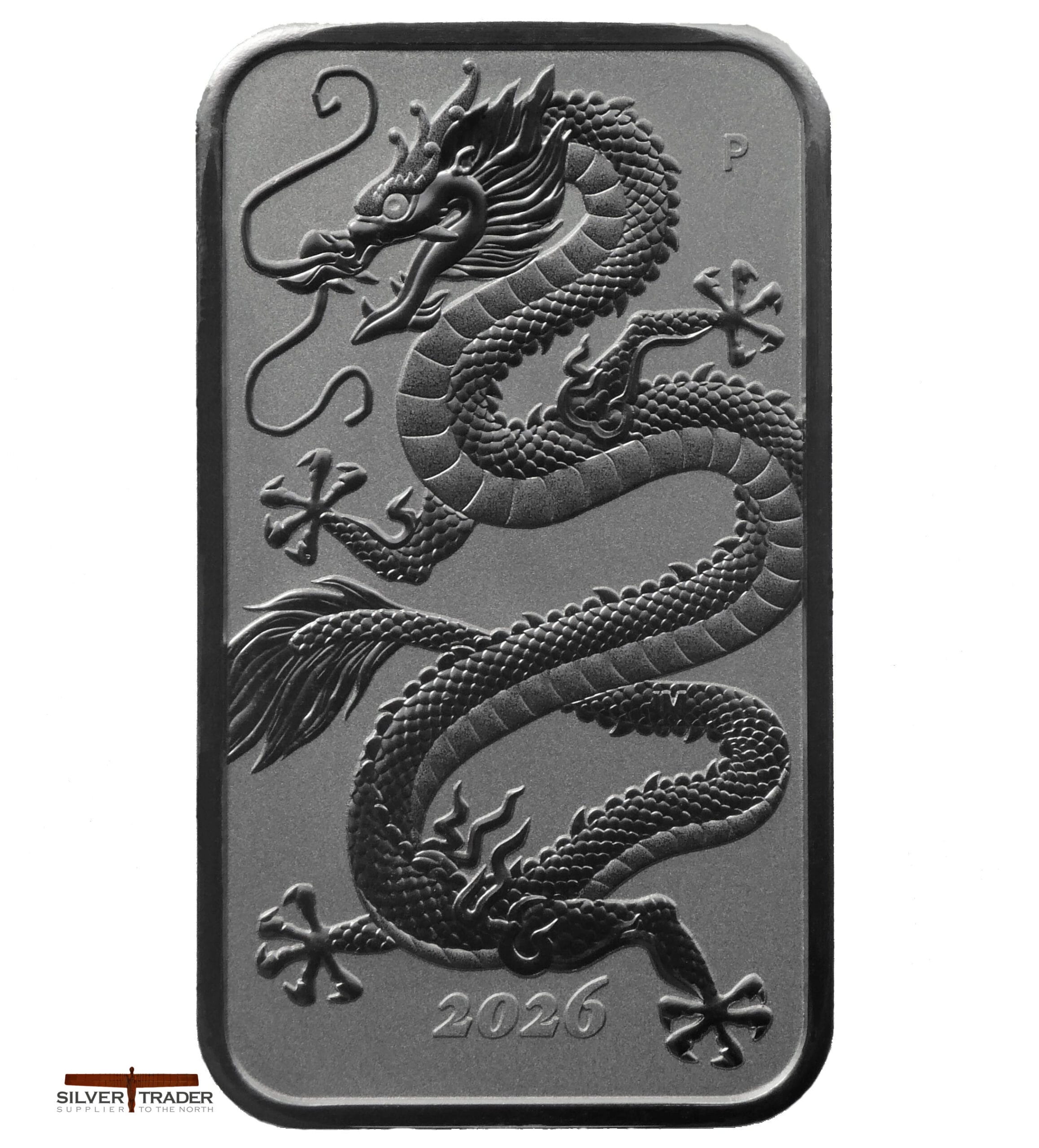 2026 Australian Rectangular Dragon 1oz Silver Bullion Bar