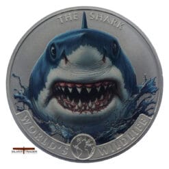 2026 Coloured Shark Worlds Wildlife Congo 1oz Silver Bullion Coin