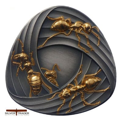 2026 Mobius Strip Ants Gilded UHR 1oz Silver Bullion Proof