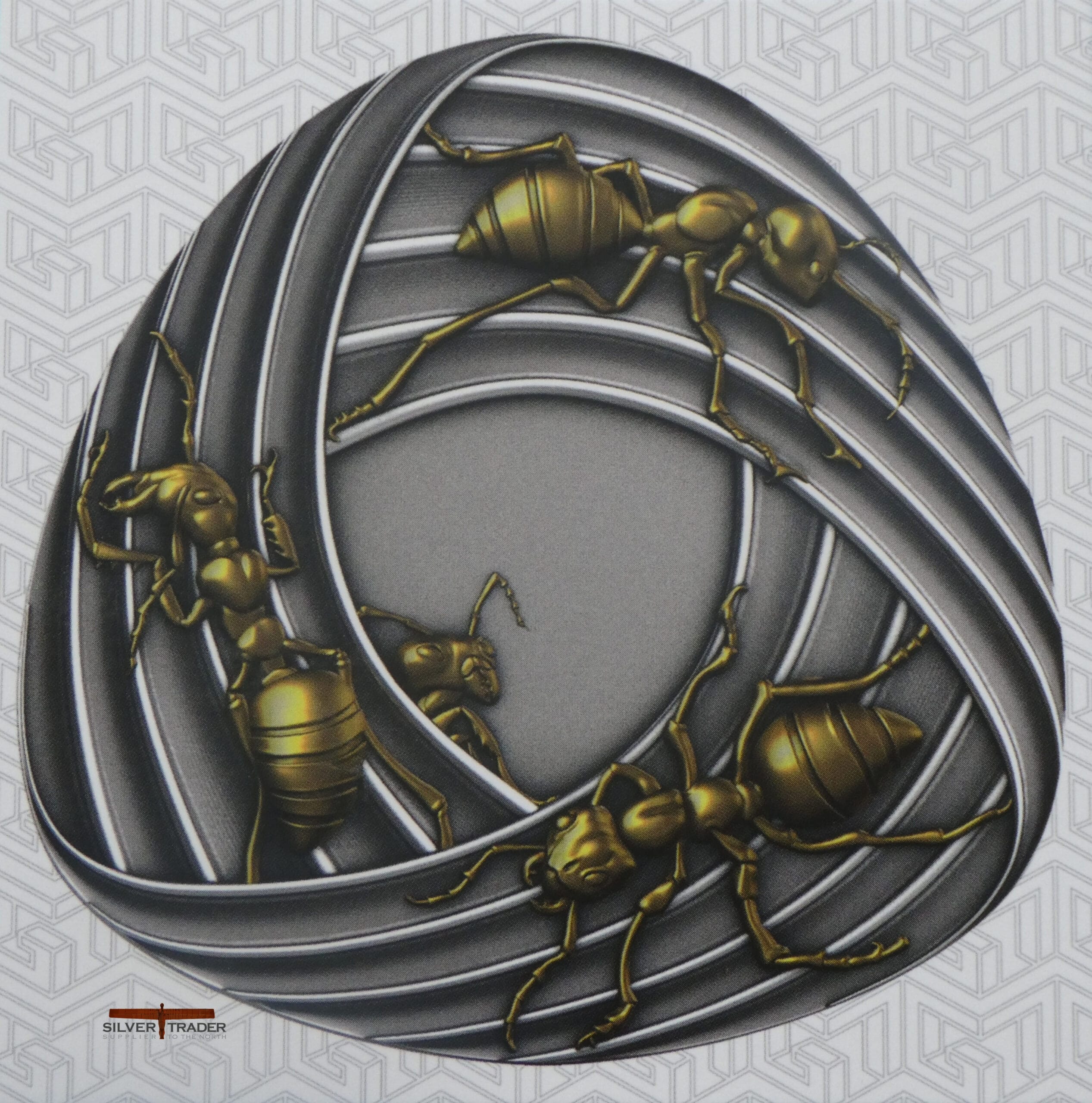 2026 Mobius Strip Ants Gilded UHR 1oz Silver Bullion Proof - Image 3