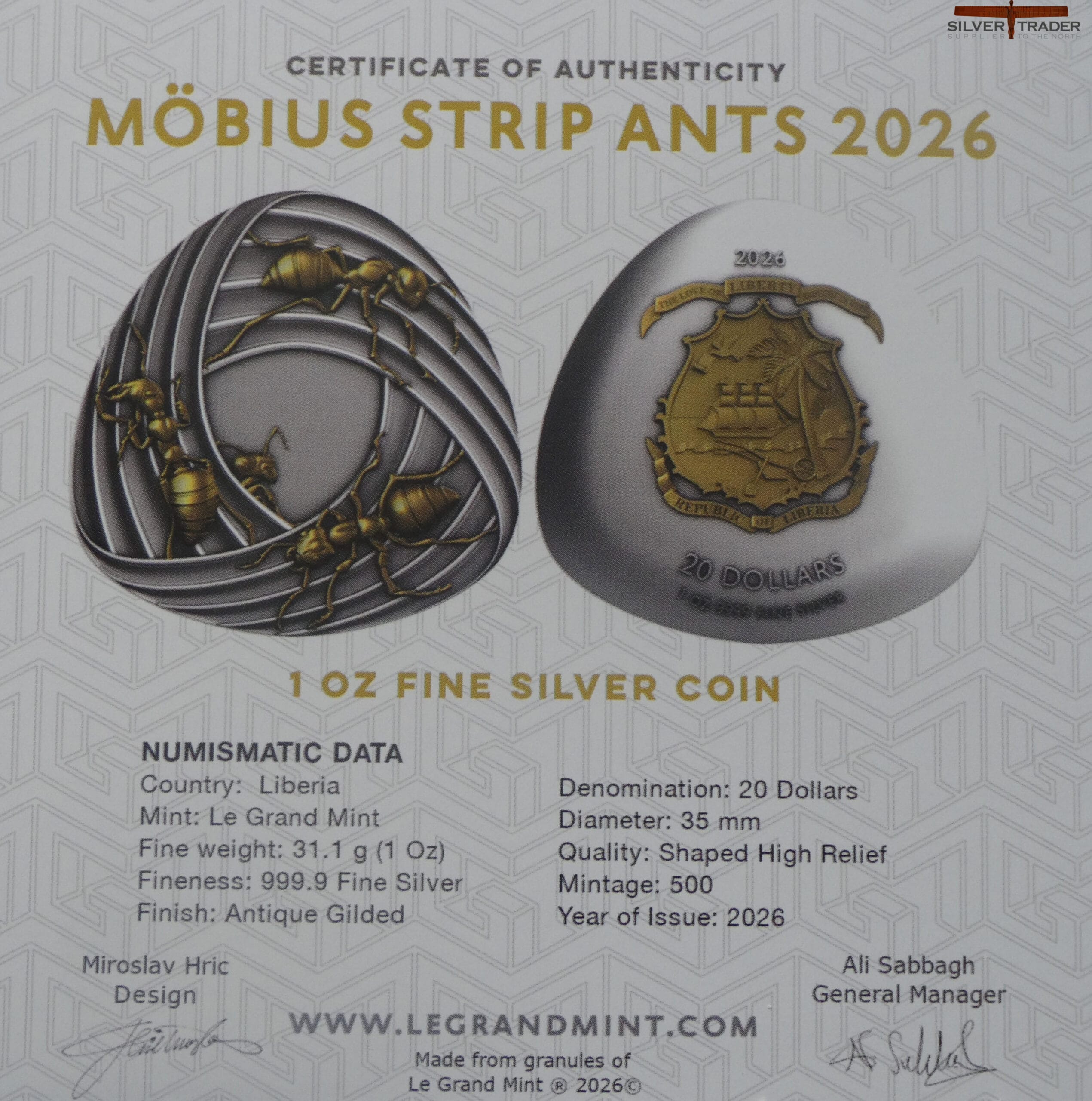 2026 Mobius Strip Ants Gilded UHR 1oz Silver Bullion Proof - Image 4
