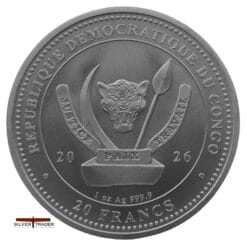 Alternative view of 2026 The Shark Worlds Wildlife Congo 1oz Silver Bullion Coin