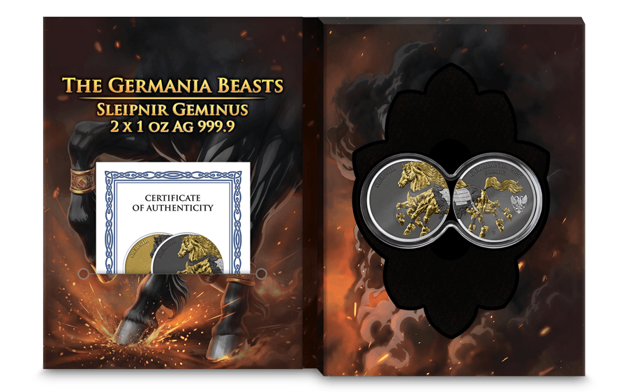 2026 Sleipnir Geminus Germania Beasts 2 x 1oz Silver Bullion Rounds - Image 6