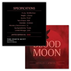 2026 Blood Moon Coloured Perth Mint 1oz Silver Bullion Proof - Image 5