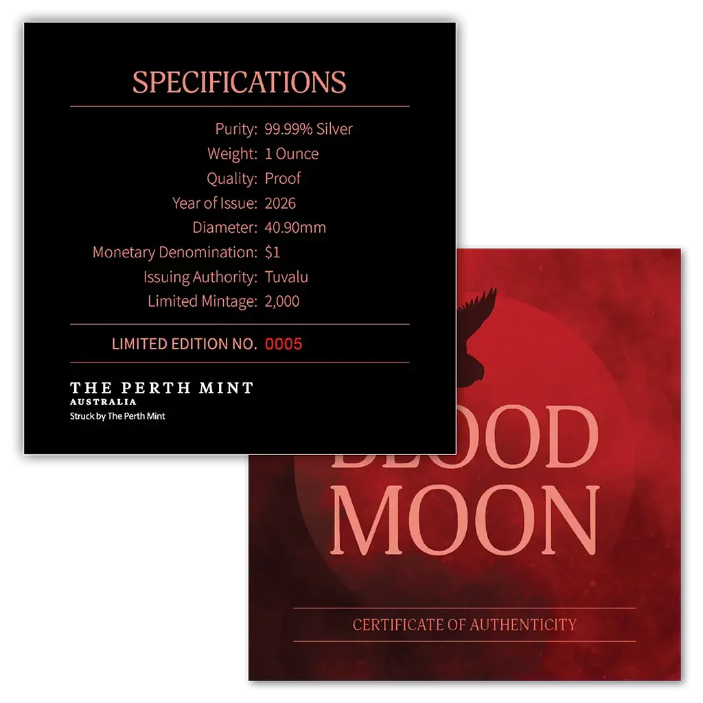 2026 Blood Moon Coloured Perth Mint 1oz Silver Bullion Proof - Image 5