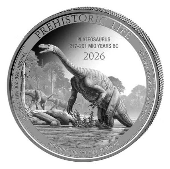 2026 Plateosaurus Prehistoric Life Congo 1oz Silver Bullion Coin - Image 3