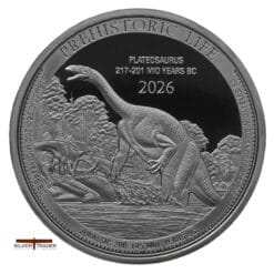 2026 Plateosaurus Prehistoric Life Congo 1oz Silver Bullion Coin