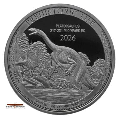 2026 Plateosaurus Prehistoric Life Congo 1oz Silver Bullion Coin