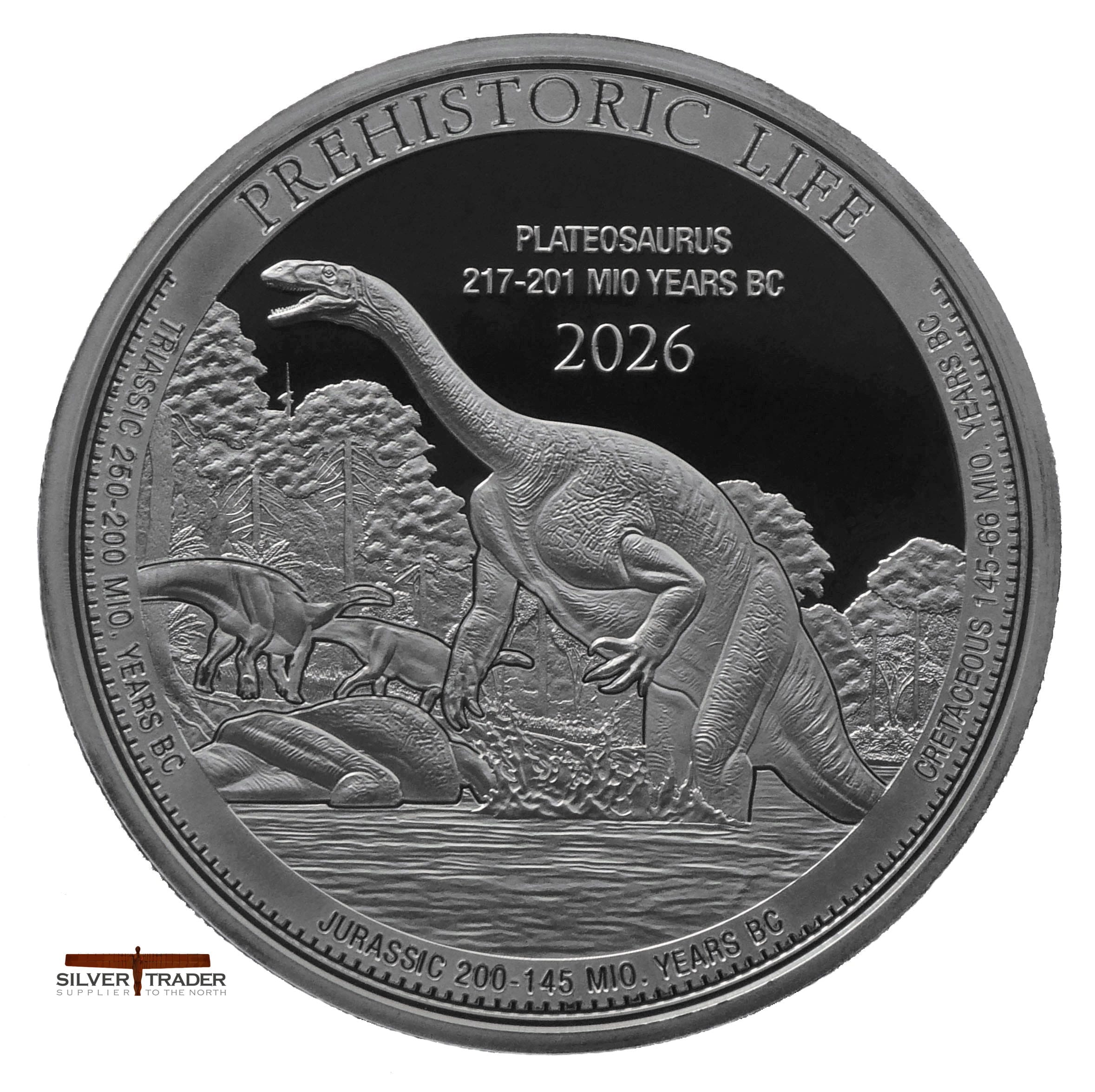 2026 Plateosaurus Prehistoric Life Congo 1oz Silver Bullion Coin