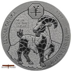 2027 African Lunar Goat 1oz Rwanda Silver Bullion Coin