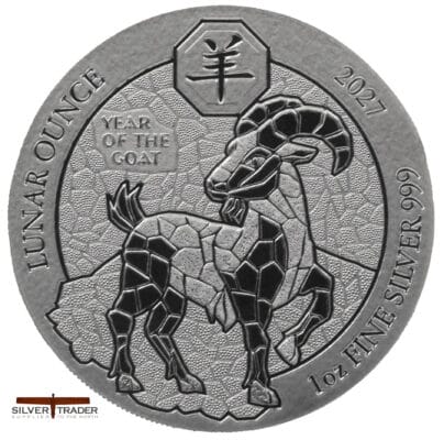 2027 African Lunar Goat 1oz Rwanda Silver Bullion Coin