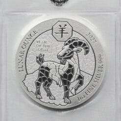 Alternative view of 2027 African Lunar Goat 1oz Rwanda Silver Bullion Coin