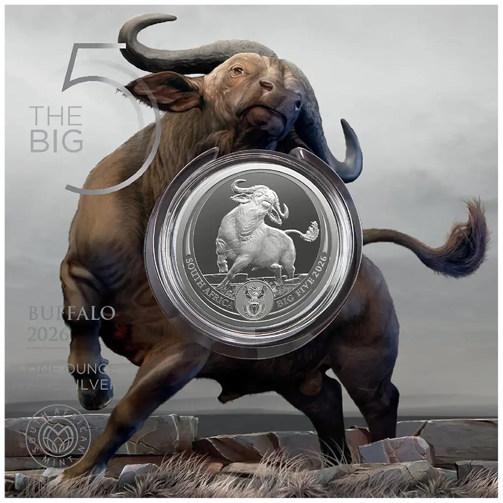 2026 South African Buffalo Big 5 Series3 1oz Silver Bullion Coin - Image 4