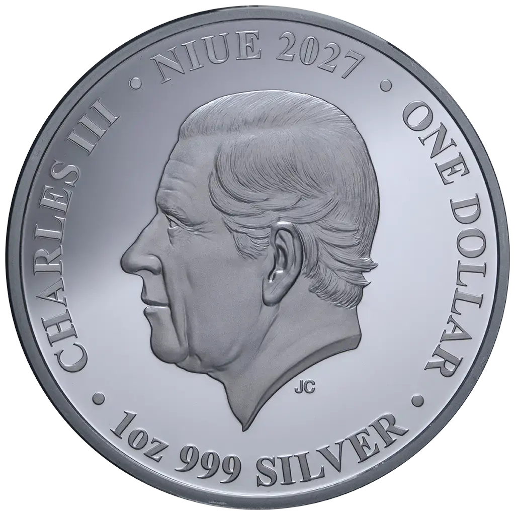 2027 Lunar Year of the Goat Dark Gilded 1oz Silver Bullion Proof - Image 3