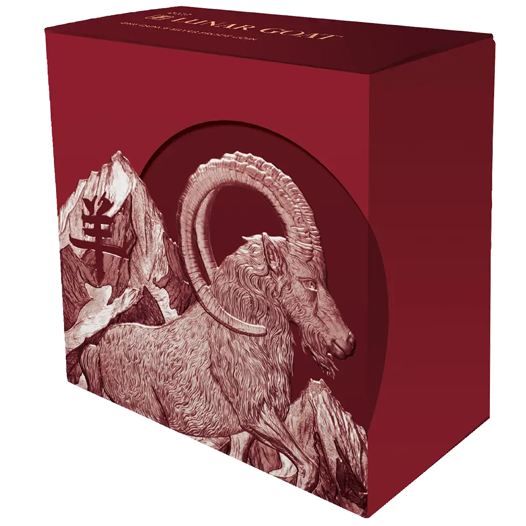2027 Lunar Year of the Goat Dark Gilded 1oz Silver Bullion Proof - Image 5