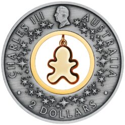 2026 Gingerbread Christmas Antique Finish 2oz Silver Bullion Proof - Image 3