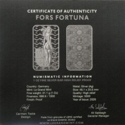 2026 Tyche Fortuna 1oz Proof Like Carded Version Silver Bullion Bar - Image 6