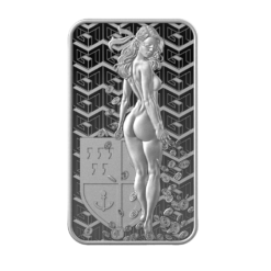 Alternative view of 2026 Tyche Fortuna 1oz Proof Like Carded Version Silver Bullion Bar